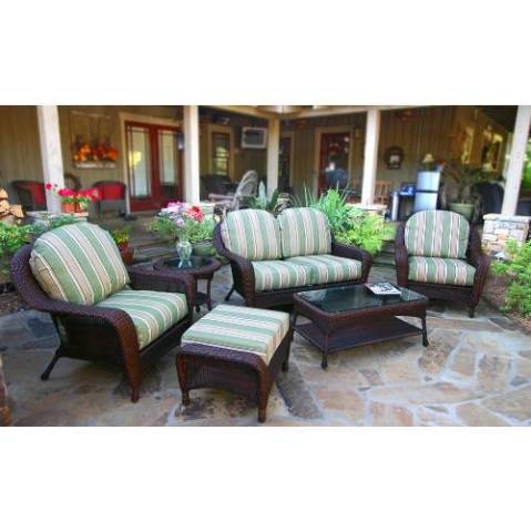 Fn21502-t Tortoise Sea Pines 6 Pieces Deep Seating Set With Loveseat