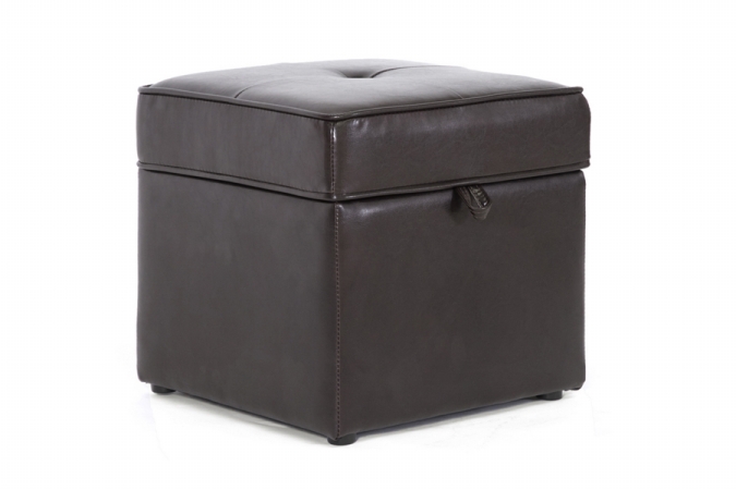 XB-01-dark brown Sydney Brown Modern Ottoman - Storage Ottoman
