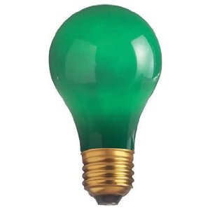 25 Watt 120 Volt A19 Standard Base Incandescent Light Bulb - Ceramic Green