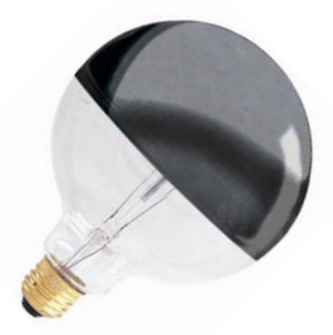 712356 60 Watt 120 Volt G40 Standard Base Half Chrome Globe Decorative Light Bulb