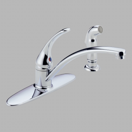 Sdd-dlt-1971 - B4410lf Foundations Core-b Single Handle Kitchen Faucet With Spray Chrome