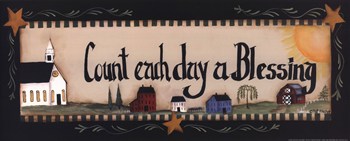 Co-pen C01pat138 Count Each Day A Blessing Poster Print By Pat Fischer -20 X 8