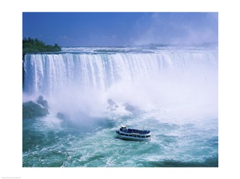 Pvt-superstock High Angle View Of A Tourboat In Front Of A Waterfall Niagara Falls Ontario Canada -24 X 18 Poster Print