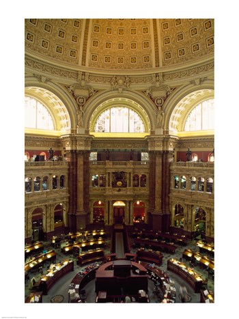 Pvt-superstock Main Reading Room Library Of Congress Washington D.c. Usa -18 X 24 Poster Print