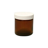 8698 4 Oz. Amber Wide-mouth Jar With Cap 6 Count