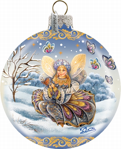 73562 Holiday Splendor Glass Fairy Girl Ball 3.5 In. - Glass Ornament