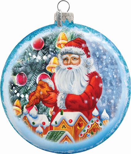 744-015 Holiday Splendor Glass Gingerbread Santa 4.5 In. -glass Ornament