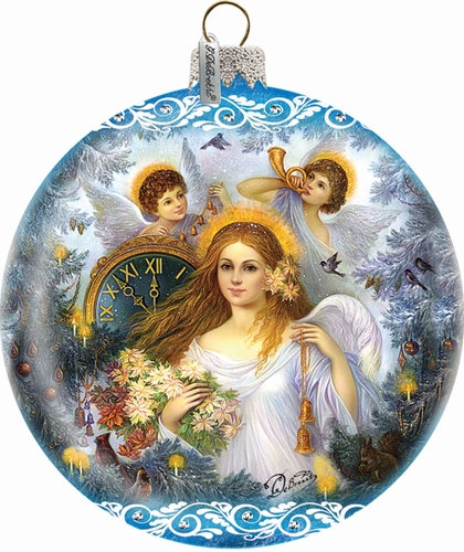 73844 Holiday Splendor Glass Christmas Angel 5.5 In. - Glass Ornament