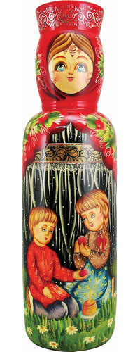 190502 Russia Nested Dolls Children Bottle Holder 15 In.