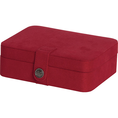 Giana Plush Fabric Jewelry Box With Lift Out Tray In Red