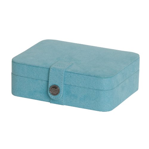 0057340m Giana Plush Fabric Jewelry Box With Lift Out Tray In Aqua