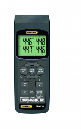 Dt4947sd 4-channel Thermometer With Excel-formatted Data Logging Sd Card