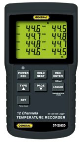 Dt4208sd 12-channel Temperature Excel-formatted Data Logging Sd Cardrder W