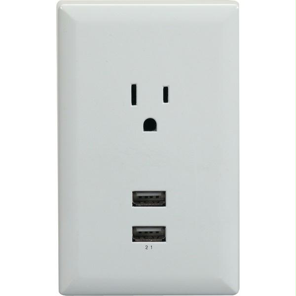 Wp2uwr Wall Plate With 2 Usb - White