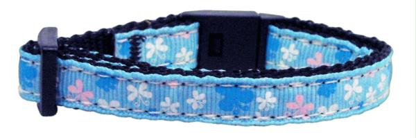 125-005 Ctbl Butterfly Nylon Ribbon Collar Blue Cat Safety