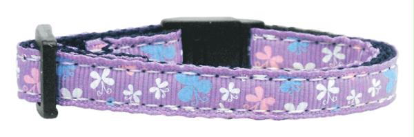 125-005 Ctlv Butterfly Nylon Ribbon Collar Lavender Cat Safety