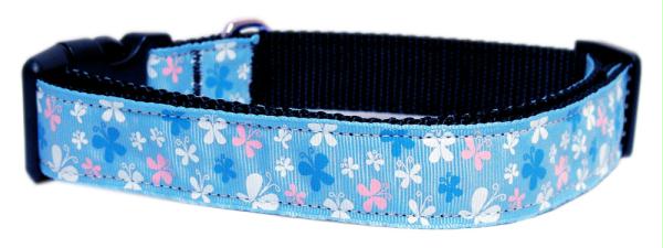 125-005 Xsbl Butterfly Nylon Ribbon Collar Blue Xs