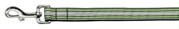 125-007 1006gr Preppy Stripes Nylon Ribbon Collars Green - White 1 Wide 6ft Lsh