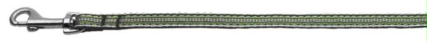 125-007 3806gr Preppy Stripes Nylon Ribbon Collars Green - White .38 Wide 6ft Lsh