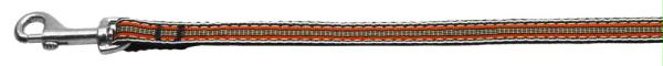 125-007 3806or Preppy Stripes Nylon Ribbon Collars Orange - Khaki .38 Wide 6ft Lsh