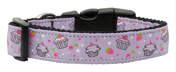 125-019 Lgpr Cupcakes Nylon Ribbon Collar Purple Large