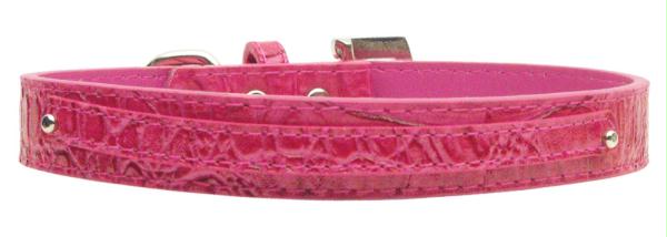 10-01 Mdpkc .38 In. - 10mm Faux Croc Two Tier Collars Pink Medium