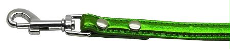 10-02 12ldegm .38 In. - 10mm Metallic Two Tier Collar Emerald Green .50 In. Leash