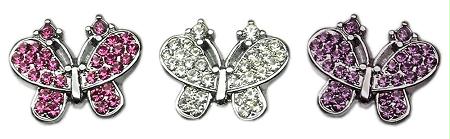 10-20 38cl .38 In. Slider Butterfly Charm Clear .38 In.