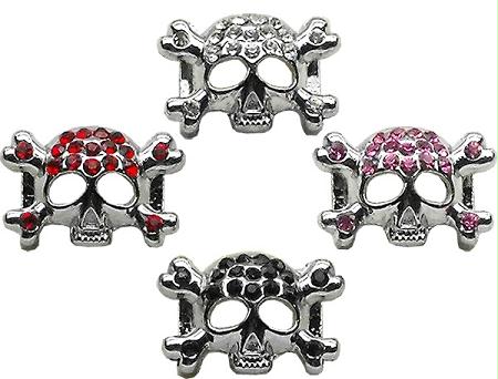 10-24 38cl .38 In. Skull Slider Charm Clear .38 In. - 10mm