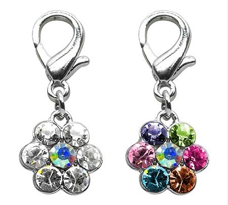 11-07 Cl Lobster Claw Flower Charm Clear