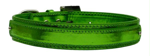 18-02 Mdegm .75 In. - 18mm Metallic Two-tier Collar Emerald Green Medium
