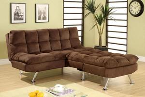 Furniture of America CM2905 Chocolate Brown Microfiber Sleeper Futon Sofa Bed