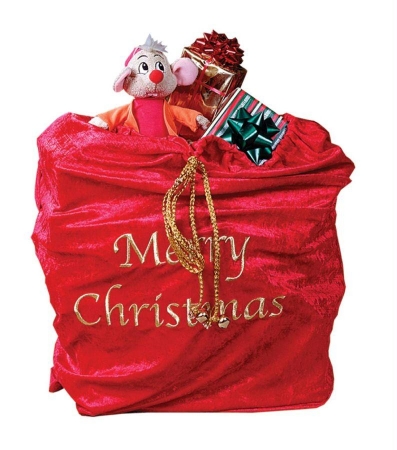 Fw7534 30" X 36" Santa Sack With Gold Embroidered Lettering