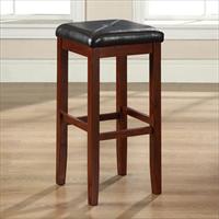 Crosley Furniture Cf500529-ma Upholstered Square Seat Bar Stool In Vintage Mahogany Finish With 29 Inch Seat Height.