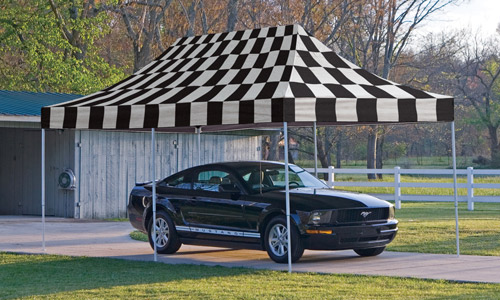 22533 10x20 St Pop-up Canopy Checkered Flag Cover Black Roller Bag