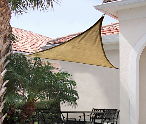 25720 12 Ft. - 3 7 M Triangle Shade Sail - Sand 230 Gsm