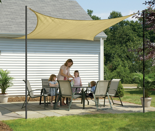 25722 12 Ft. - 3 7 M Square Shade Sail - Sand 230 Gsm