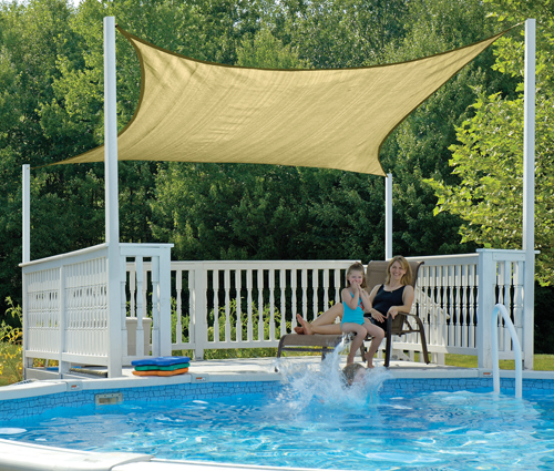 25723 16 Ft. - 4 9 M Square Shade Sail - Sand 230 Gsm