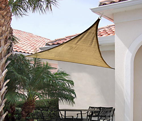 12 Ft. - 3 7 M Triangle Shade Sail - Sand 160 Gsm