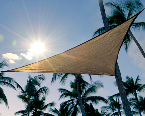 25729 16 Ft. - 4 9 M Triangle Shade Sail - Sand 160 Gsm