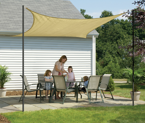 12 Ft. - 3 7 M Square Shade Sail - Sand 160 Gsm