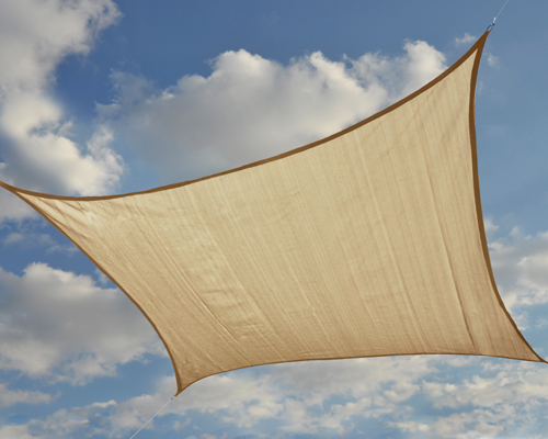25732 16 Ft. - 4 9 M Square Shade Sail - Sand 160 Gsm