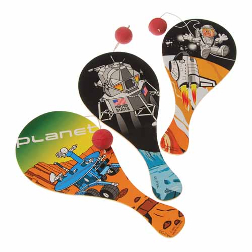 4137 Space Paddle Balls - Pack Of 12