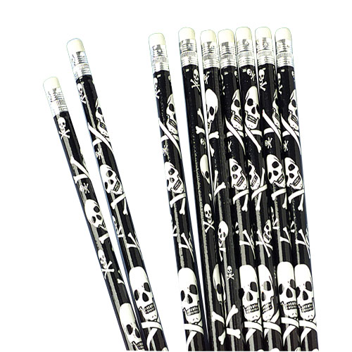Ka174 Skull-crossbone Pencils - Pack Of 12