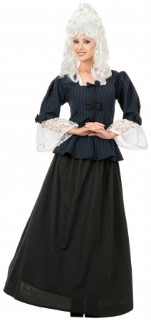 180563 Martha Washington Colonial Woman Adult Costume - Blue - Small