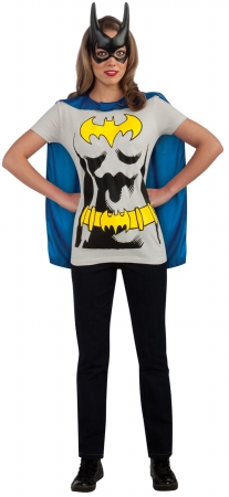 Rubies 212050 Batgirl T-shirt Adult Costume Kit - Grey-yellow - Small