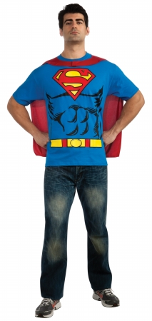 Rubies 212055 Superman T-shirt Adult Costume Kit - Blue-red-yellow - Large