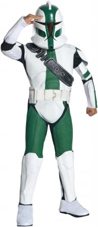 Rubies Costumes 211412 Star Wars The Clone Wars - Clone Trooper Commander Gree Child Costume - White-green - Small