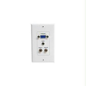 Startech Vga Wall Plate With 3.5mm & Rca-white