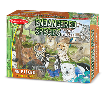 Melissa And Doug Lci4437 Endangered Species Floor Puzzle 48 Pcs